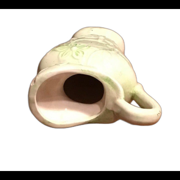 Small Pitcher or Vase - One Handle, Decorated including Raised Flowers - Picture 5 of 6